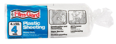 Berry Plastics Film-Gard Plastic Sheeting 4 mil x 4 ft. W x 50 ft. L Polyethylene Clear