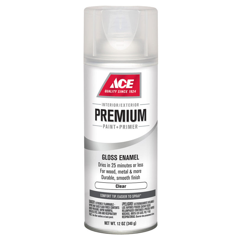 Ace Premium Gloss Clear Enamel Spray Paint 12 ounce