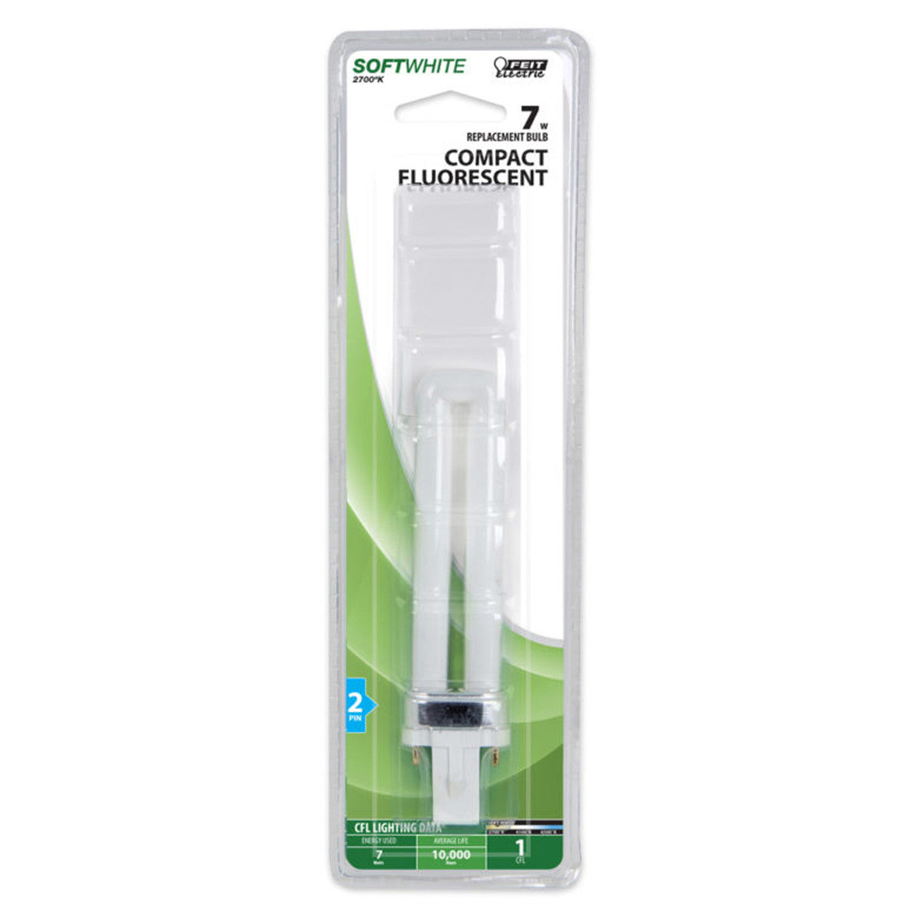 feit electric 7 watt pl 5.31 in. l cfl bulb soft white compact 2700 k 1 pk cfl light bulb 7W soft white