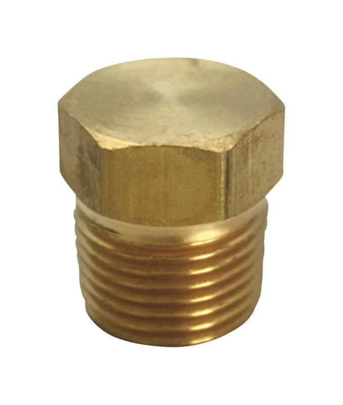 JMF brass hex head plug 1/4 MPT lead-free NPT