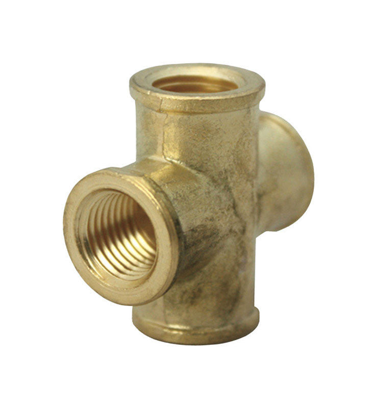 jmf 1/4 in. fpt x 1/4 in. dia. fpt brass cross plumbing plumbing supply