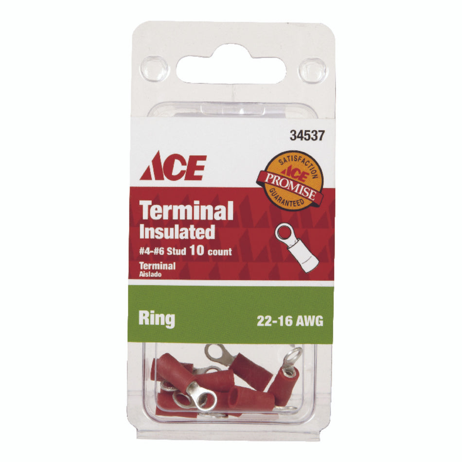 TERMINAL RING INSULATED 22-16 AWG 4-6 STUD