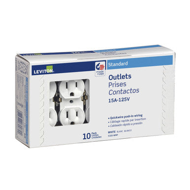 Receptical Duplex 15 Amp White Box 10