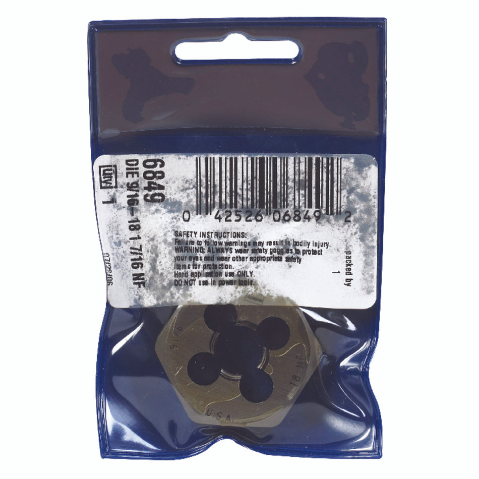 HEAXGON DIE 1-7/16 9/16-18 NF