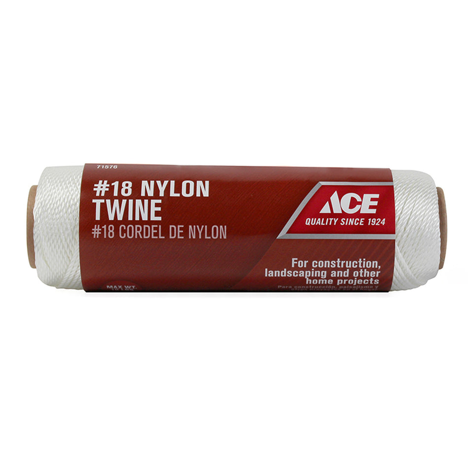 Ace 18 in. Dia. x 260 ft. L White Twisted Nylon Twine