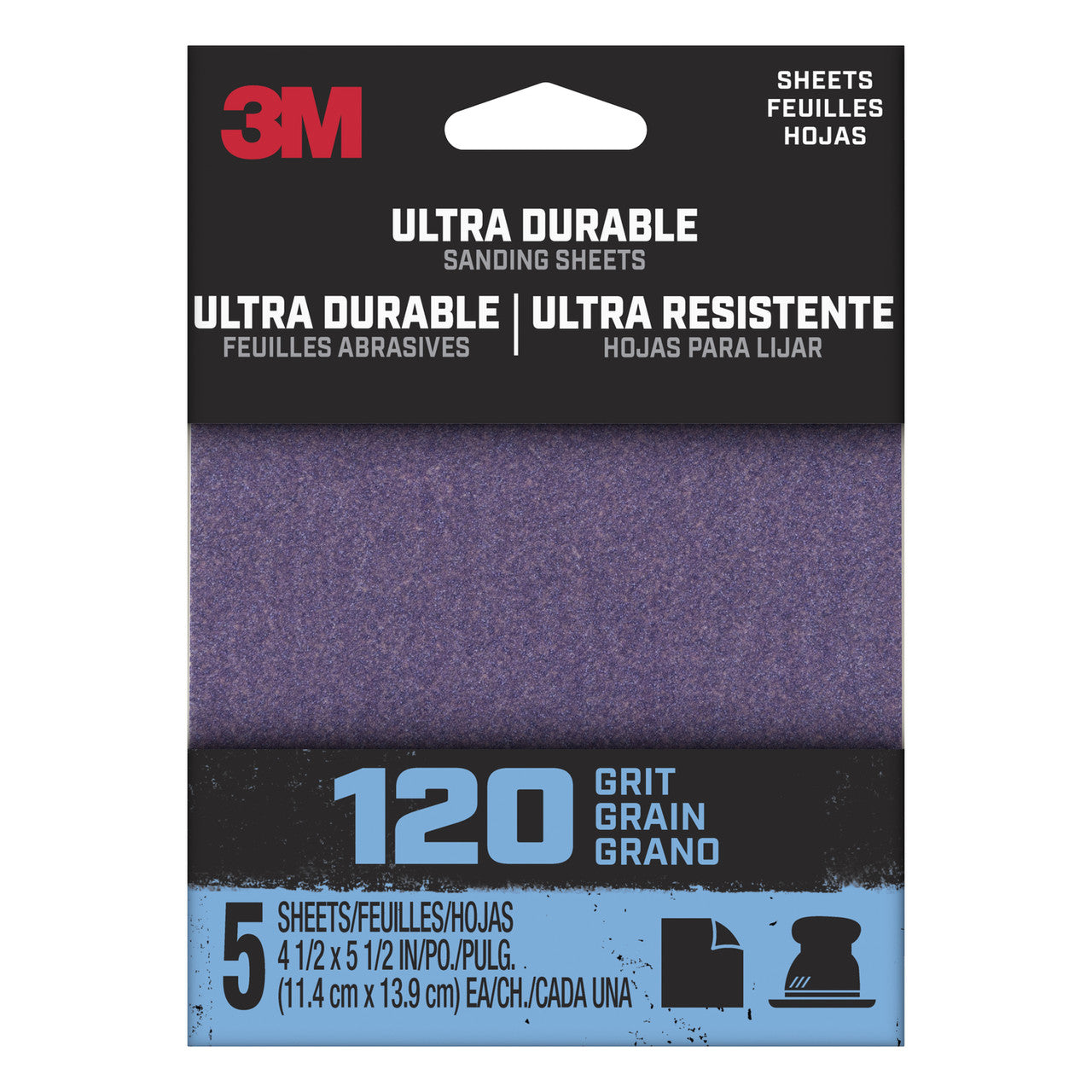 aluminum oxide sandpaper sheet 5.5 in. x 4.5 in. 120 grit abrasive sanding