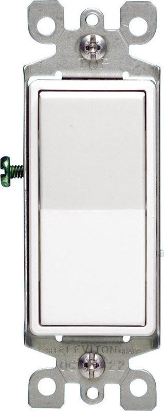 Leviton Decora 15 amps Single Pole Rocker AC Quiet Switch White 1 pack