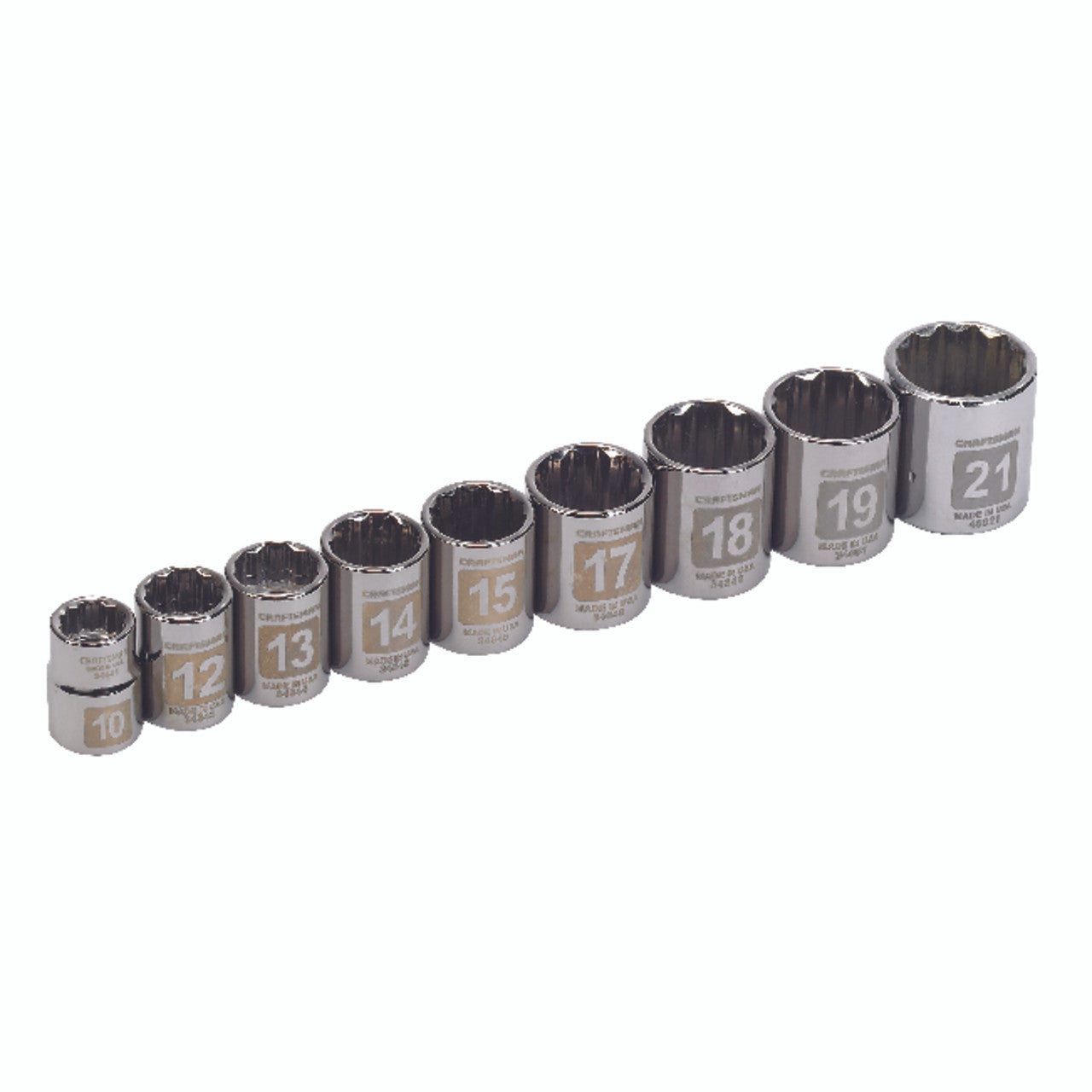 craftsman 21 mm x 3/8 in. drive metric 12 point standard socket set 9 pc. 3/8 in. drive socket ratchet