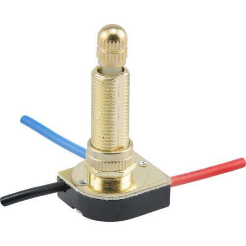 2-Circuit Long Shank Rotary Switch w/ Removable Knob (6 Amp-125 Volt x 3 Amp-250 Volt)