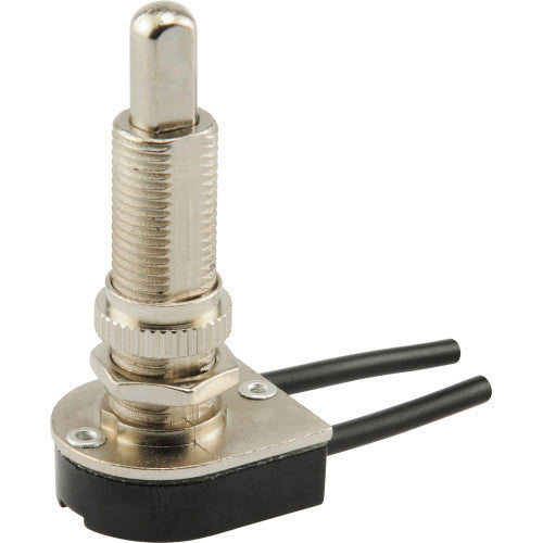 On/Off Long Shank Push Switch (1-1/16" Nipple x 6 Amp-125 Volt x 3 Amp-250 Volt)