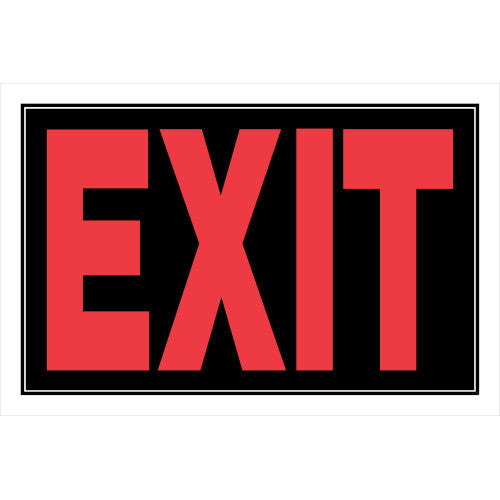 exit sign (8" x 12") facility sign safety identification