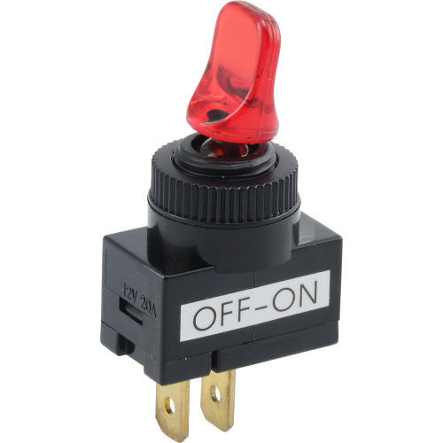 red spst on-off lighted toggle switch (20 amp) electrical switch 20 Amp