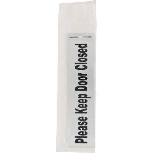 adhesive please keep door closed sign (2" x 8") facility sign safety identification