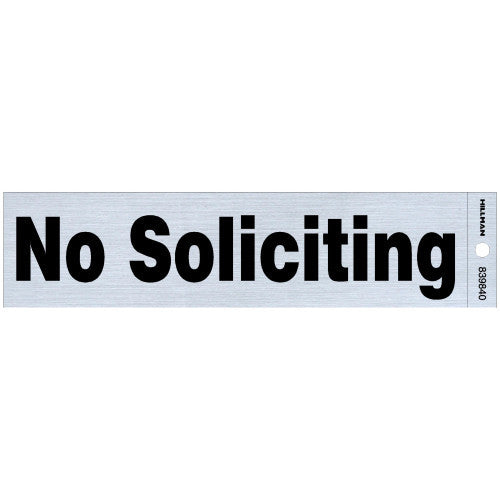 adhesive no soliciting sign (2" x 8") facility sign safety identification